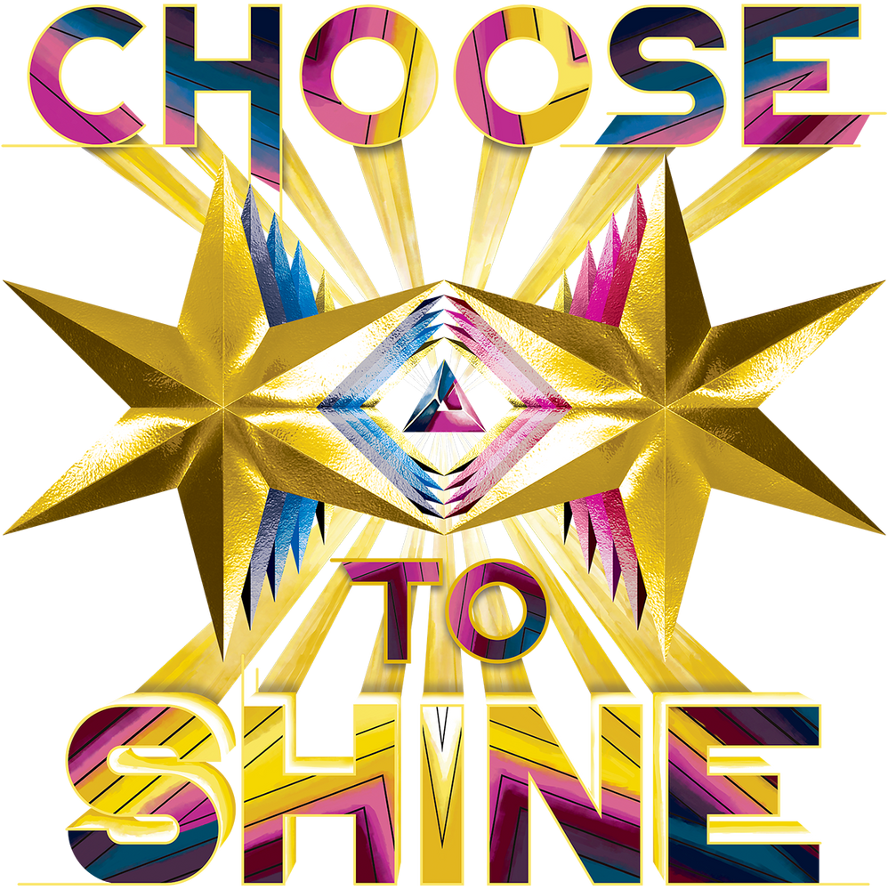 Choose To Shine - Yellow Brown Distressed