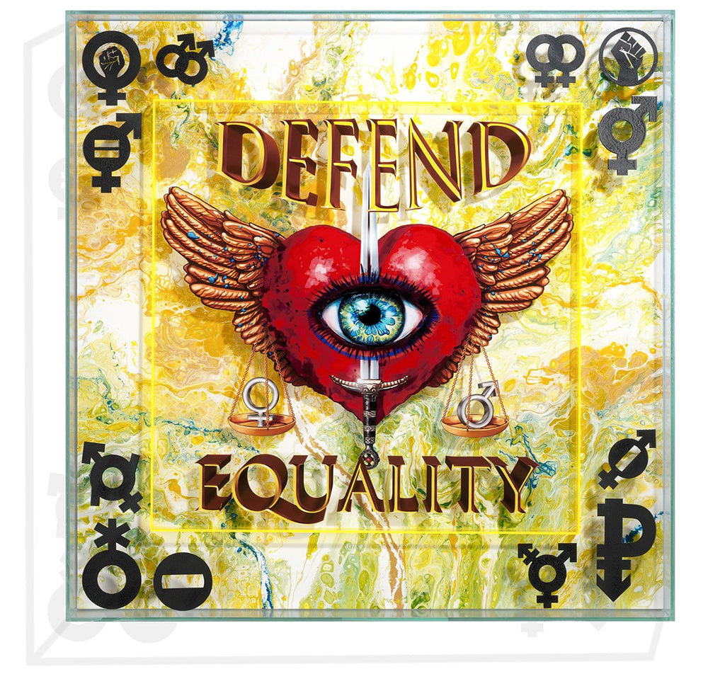 Empowerment Art - 3D Mixed Media - Defend Equality - Large 36"x36"