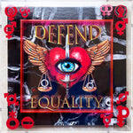 Empowerment Art - 3D Mixed Media - Defend Equality - Small 12"x12"